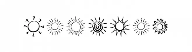 Cute Sun Caratteri