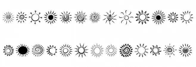 Cute Sun Caratteri MINUSCOLO
