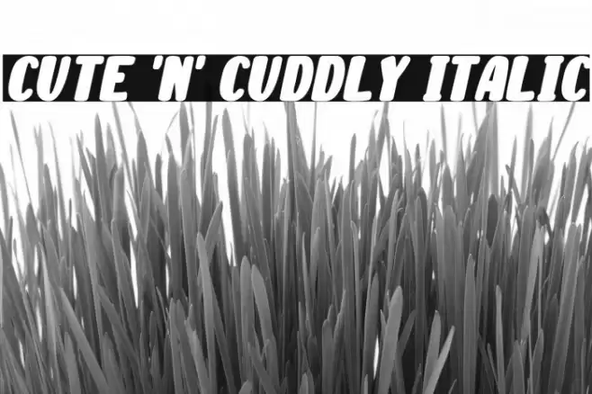 Cute 'n' Cuddly Italic Font examples