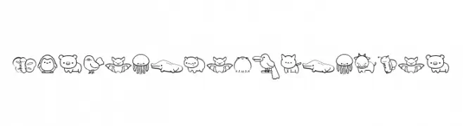 CuteAnimalsDingbat  Frei Schriftart Herunterladen