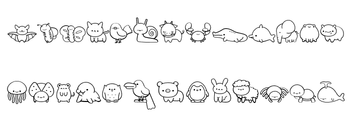 CuteAnimalsDingbat Font OTHER CHARS