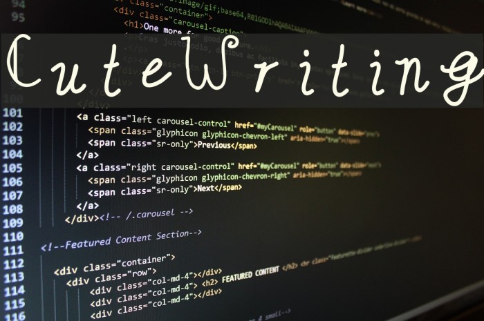 CuteWriting Font examples