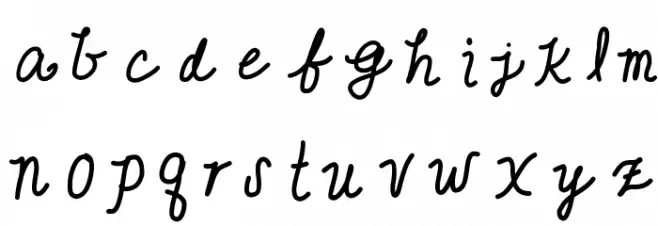 CuteWriting फ़ॉन्ट लोअरकेस