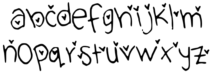 Cute_Heart_Font Font LOWERCASE