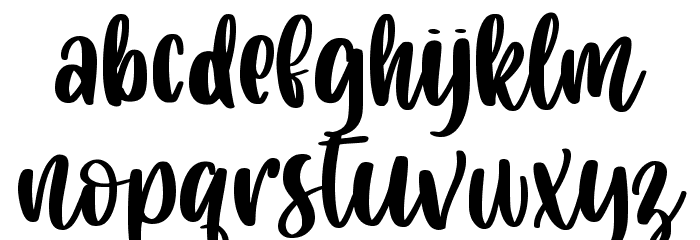 Cuteness Persimmon Font LOWERCASE