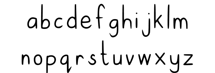 Cutesy Regular Font LOWERCASE