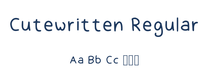 Cutewritten Regular Font Preview