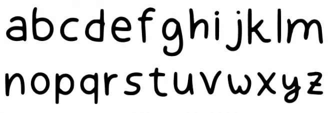 Cutewritten Regular Font LOWERCASE