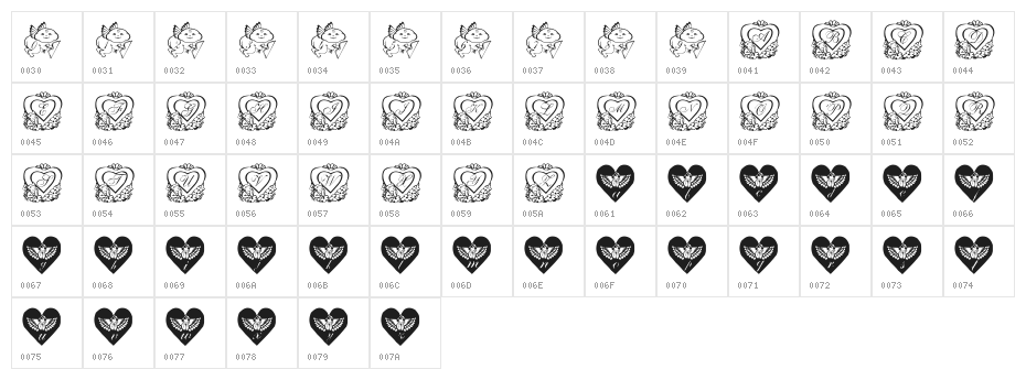 Cutey Cupids Character Map