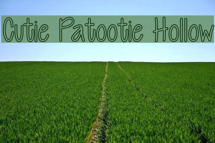 Cutie Patootie Hollow Font examples