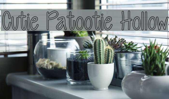 Cutie Patootie Hollow Font examples
