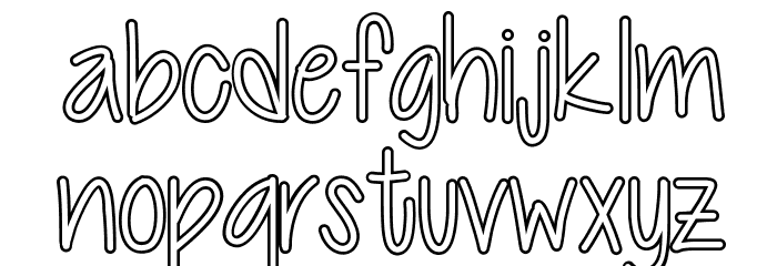 Cutie Patootie Hollow Font LOWERCASE