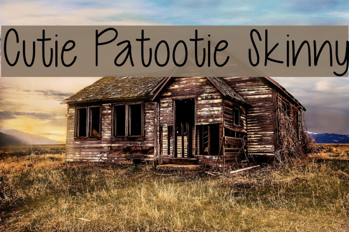 Cutie Patootie Skinny Font examples