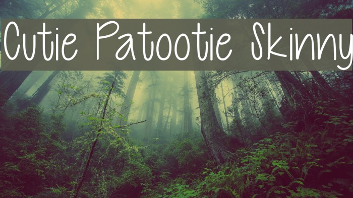 Cutie Patootie Skinny Font examples