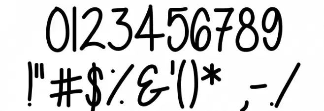 Cutie Patootie Font OTHER CHARS