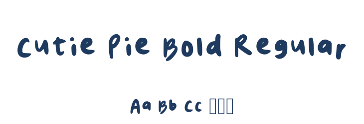 Cutie Pie Bold Regular Font Preview
