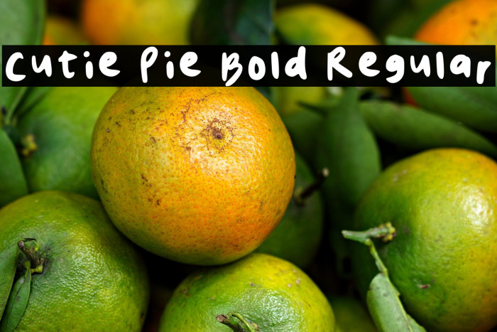 Cutie Pie Bold Regular Example 1