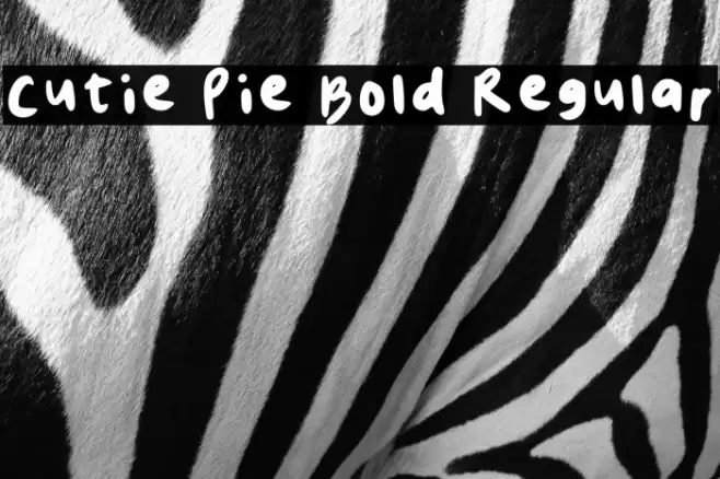 Cutie Pie Bold Regular Font examples
