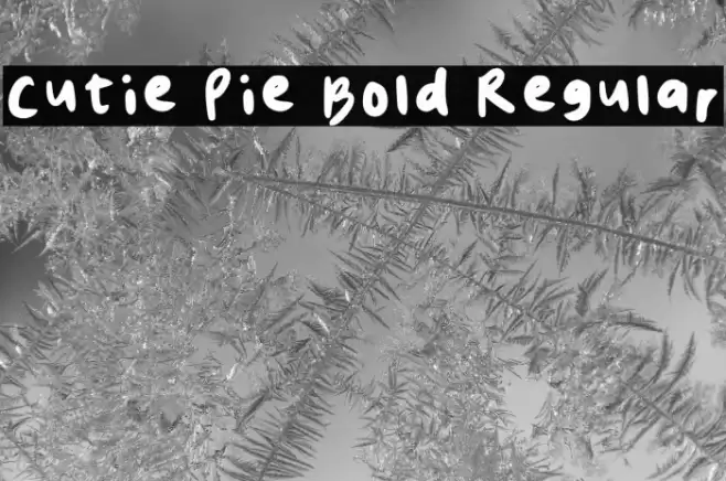 Cutie Pie Bold Regular Font examples