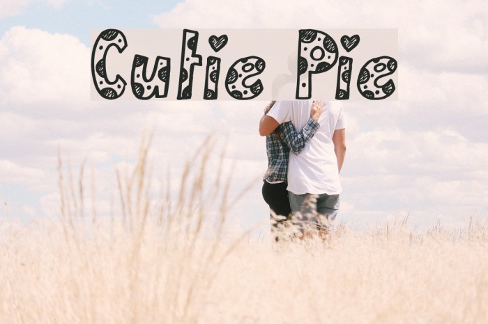 Cutie Pie Font examples