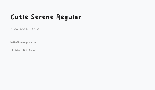 Cutie Serene Regular Business Card