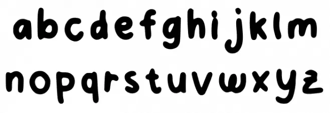 Cutie Serene Regular फ़ॉन्ट लोअरकेस