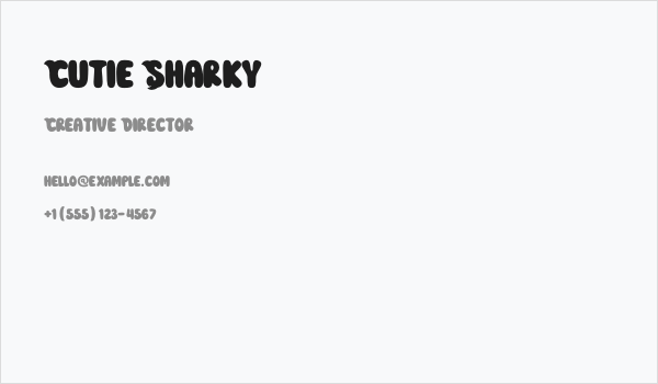 Cutie Sharky Business Card