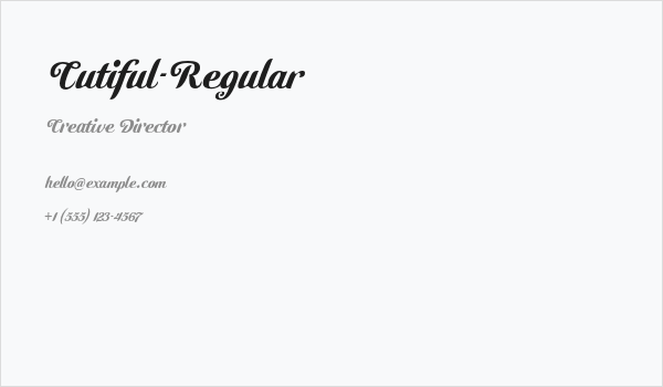 Cutiful-Regular Business Card