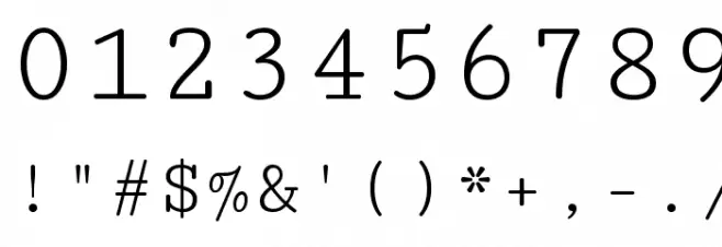 Cutive Mono Regular Font OTHER CHARS