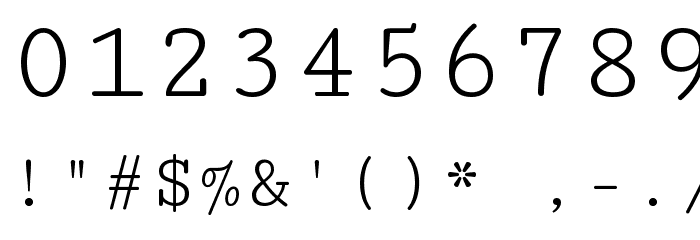 Cutive Mono Font OTHER CHARS