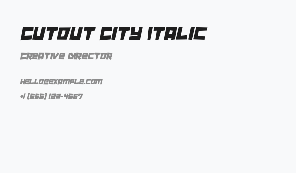 Cutout City Italic Business Card