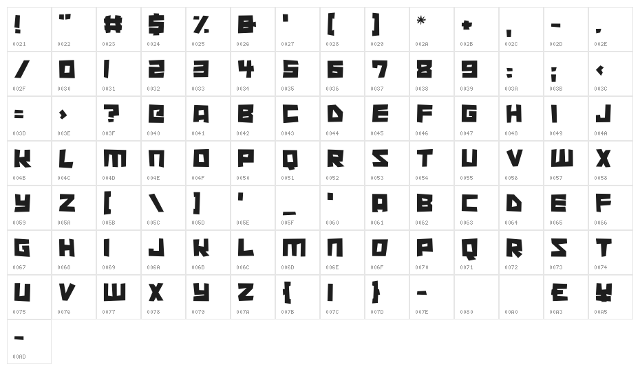 Cutout City Character Map