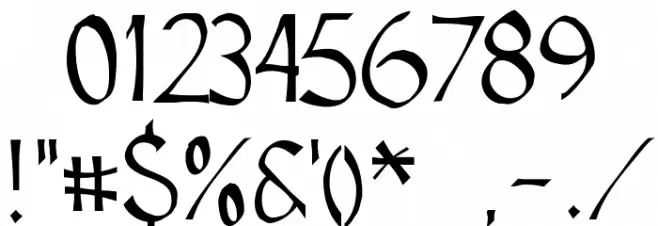 Cutscript Font OTHER CHARS