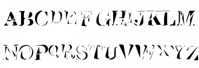 Cutted Шрифта ВЕРХНИЙ