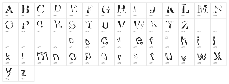 Cutted Character Map