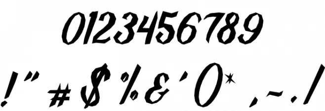 Cuttering Font OTHER CHARS