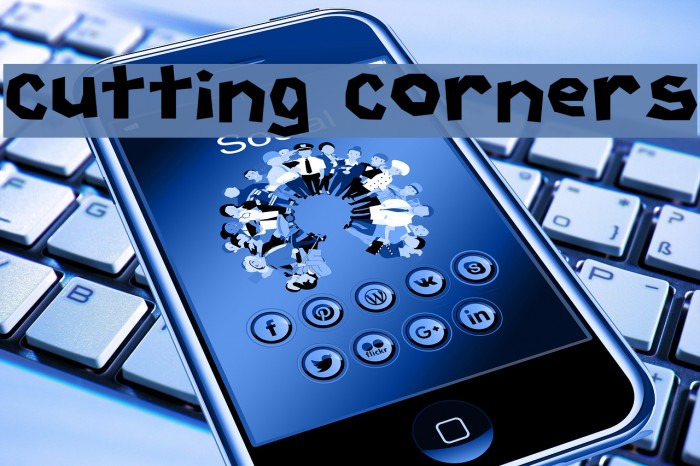 Cutting Corners Font examples
