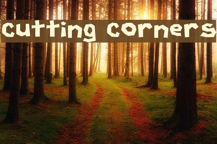 Cutting Corners Font examples