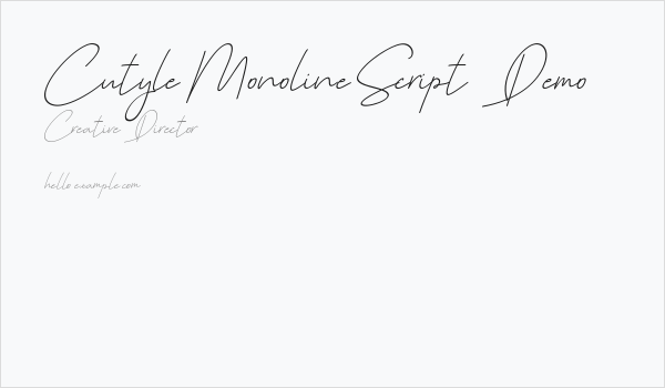 Cutyle Monoline Script [Demo] Business Card