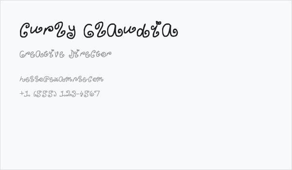 curly Claudia Business Card