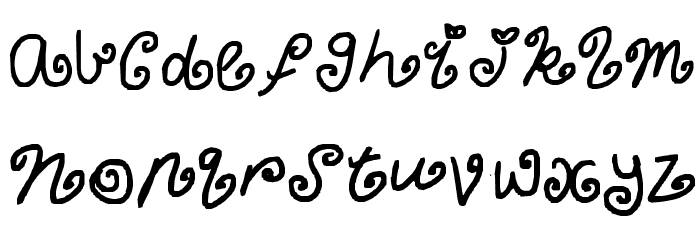 curly Claudia Font LOWERCASE