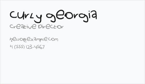curly georgia Business Card
