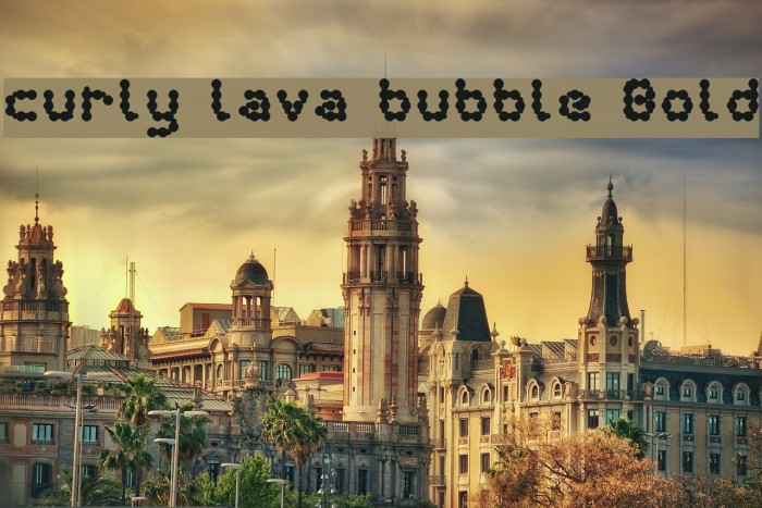curly lava bubble Bold Font examples