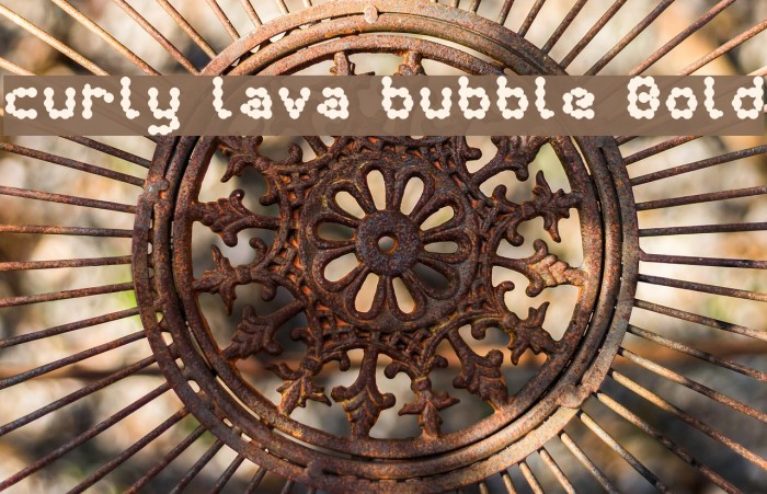 curly lava bubble Bold Font examples
