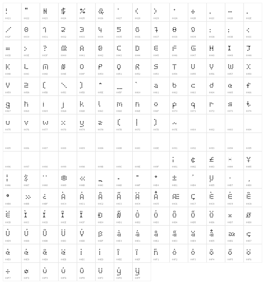 curly lava bubble Light Character Map
