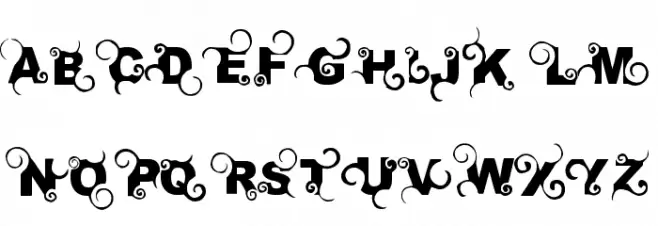 curly Font UPPERCASE