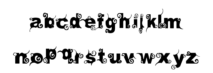 curly Font LOWERCASE