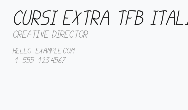 cursi extra tfb Italic Business Card