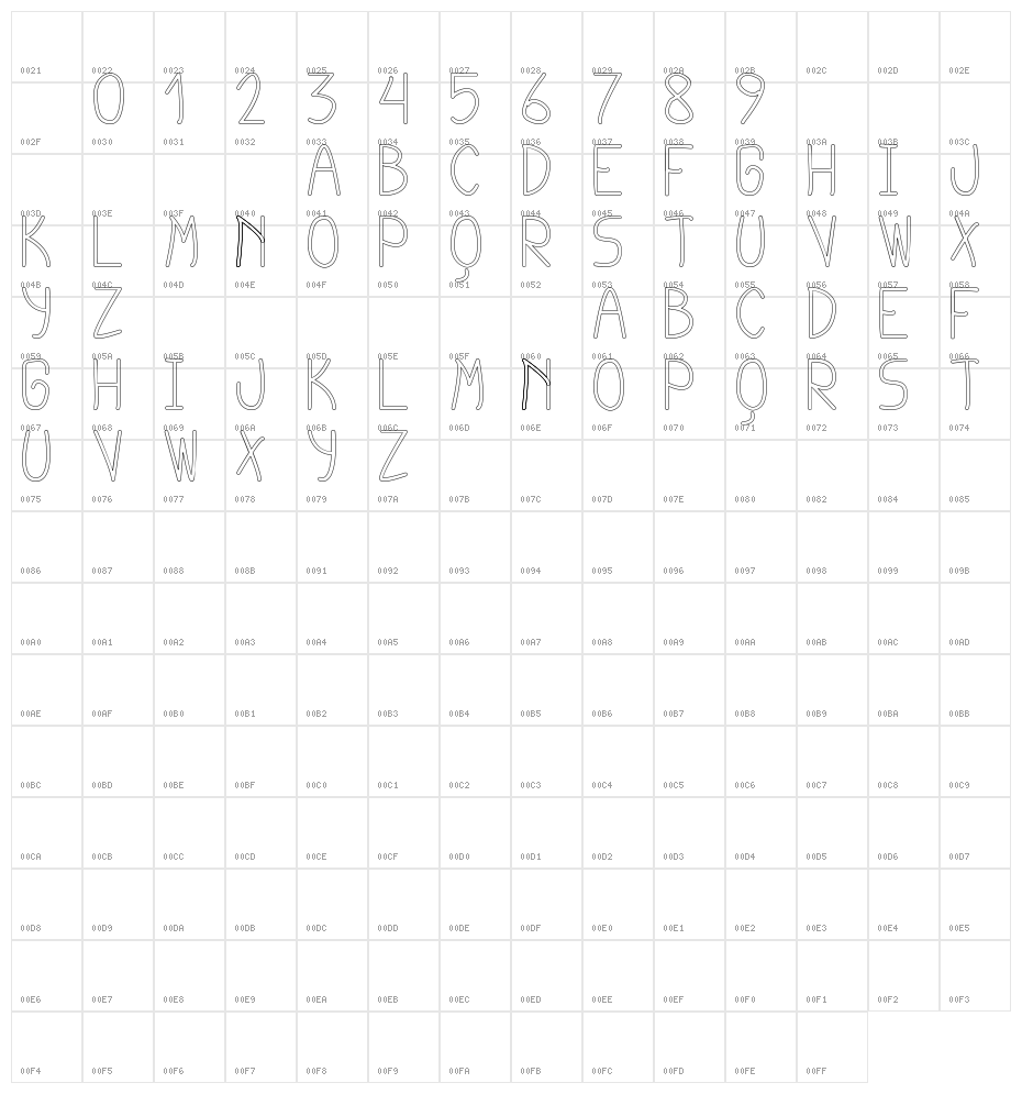cursi extra tfb hollow Character Map