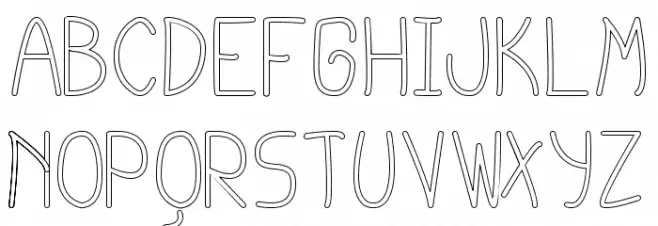 cursi extra tfb hollow Font Litere mici